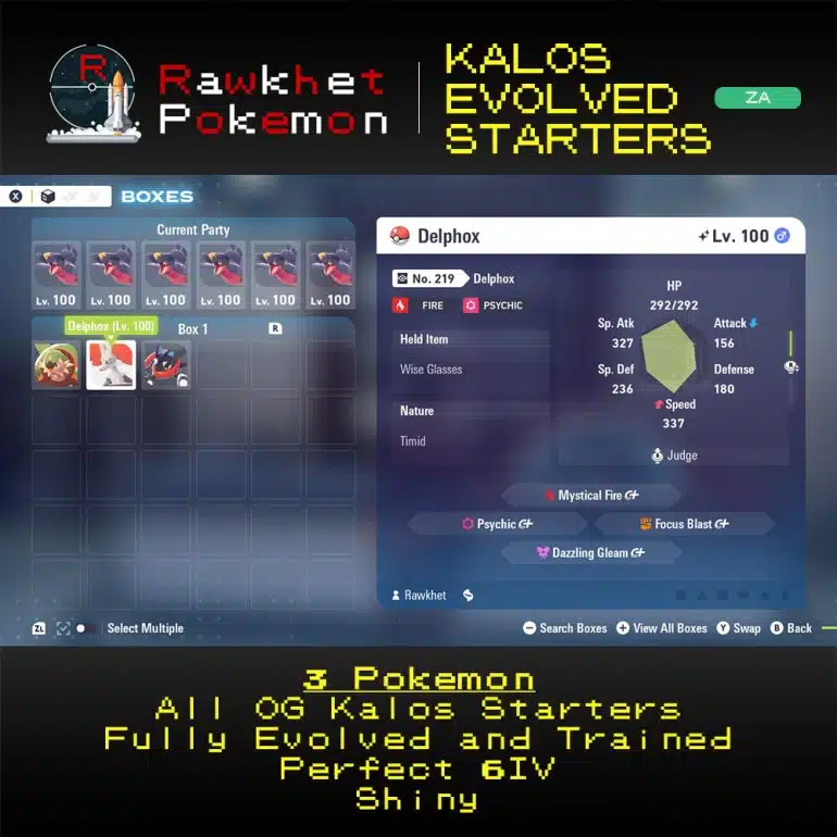 Pokemon Legends Z-A: Kalos Evolved Starters Package - Delphox