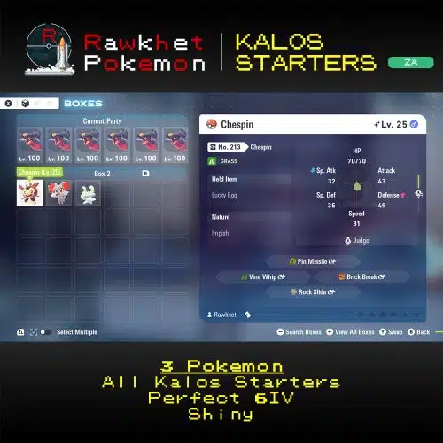 Pokemon Legends Z-A: Kanto Starters Package - Chespin