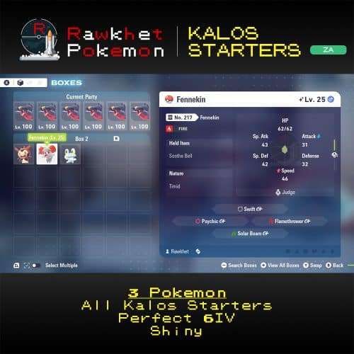 Pokemon Legends Z-A: Kanto Starters Package - Fennekin