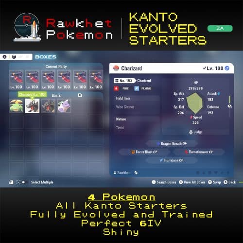 Pokemon Legends Z-A: Kanto Evolved Starters Package - Charizard X