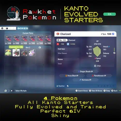 Pokemon Legends Z-A: Kanto Evolved Starters Package - Charizard X