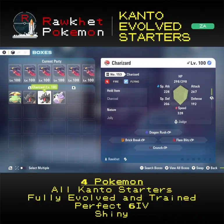Pokemon Legends Z-A: Kanto Evolved Starters Package - Charizard Y