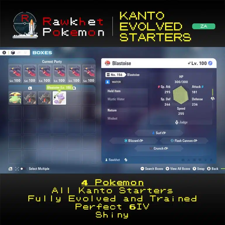 Pokemon Legends Z-A: Kanto Evolved Starters Package - Blastoise