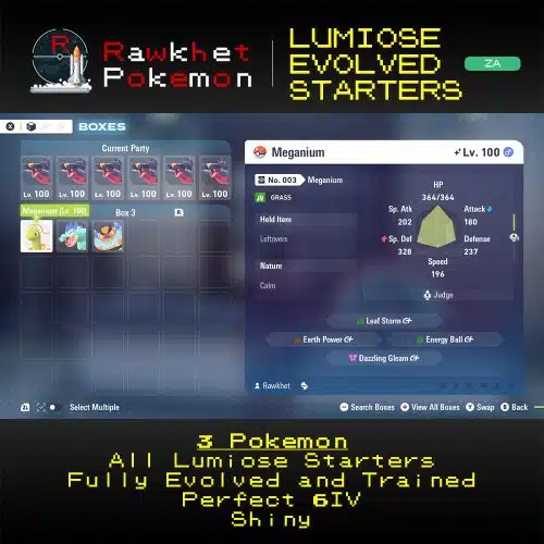 thumbnail image 2 of Pokémon Legends Z-A 6IV Shiny Mega Bundle – EV Trained, Region Free, Nintendo Switch (2025) 2 of 6