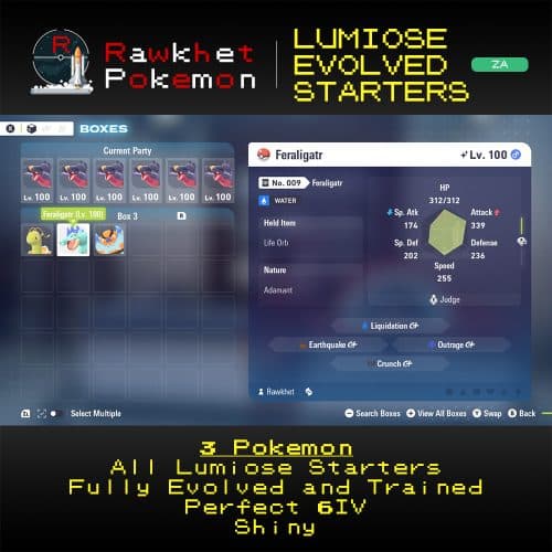 Pokemon Legends Z-A: Lumiose Evolved Starters Package - Feraligatr
