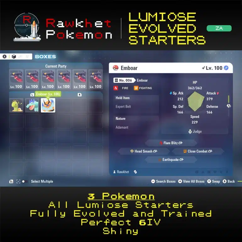 Pokemon Legends Z-A: Lumiose Evolved Starters Package - Emboar
