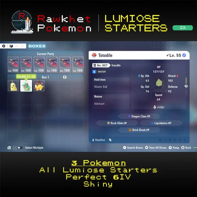 Pokemon Legends Z-A: Lumiose Starters Package - Totodile