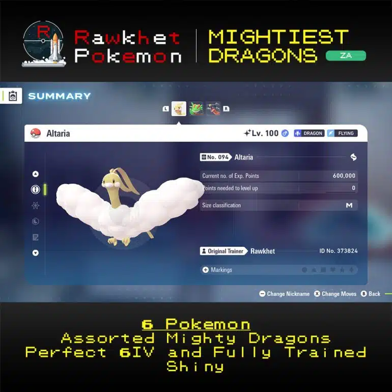 Pokemon Legends Z-A: Mighty Dragons Package - Altaria Details