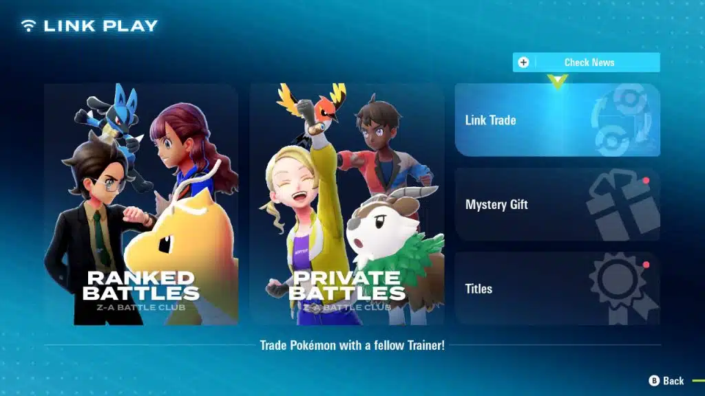 Pokemon Legends: Z-A - Trade Guide - Link Play