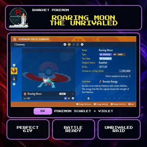 Roaring Moon the Unrivaled for Pokemon Scarlet and Violet.
