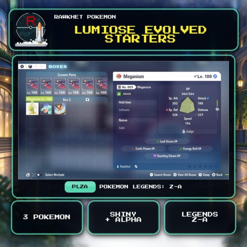 Lumiose Evolved Starters Package for Pokemon Legends: Z-A.