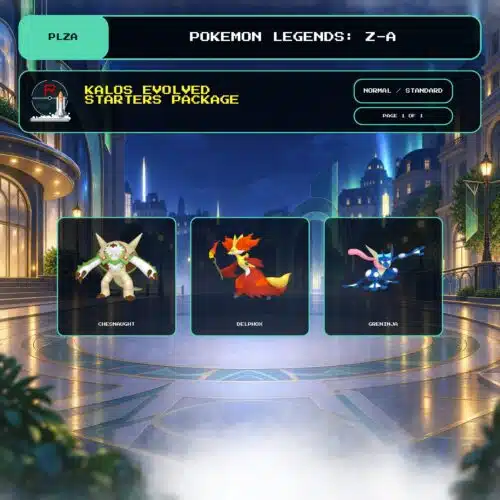 Kalos Evolved Starters Package, Normal, Standard box view for Pokemon Legends: Z-A.