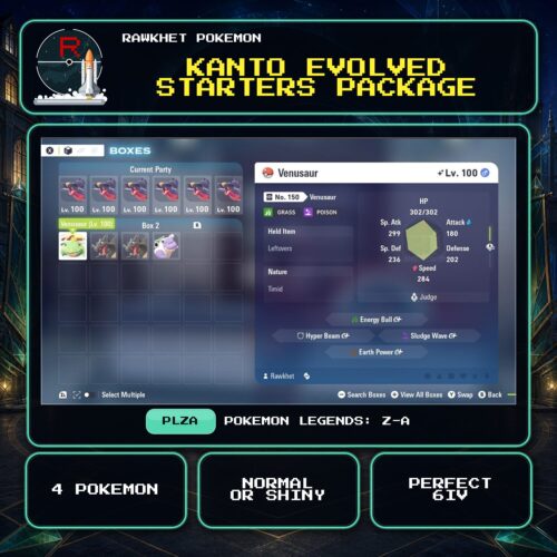 Kanto Evolved Starters Package for Pokemon Legends: Z-A.