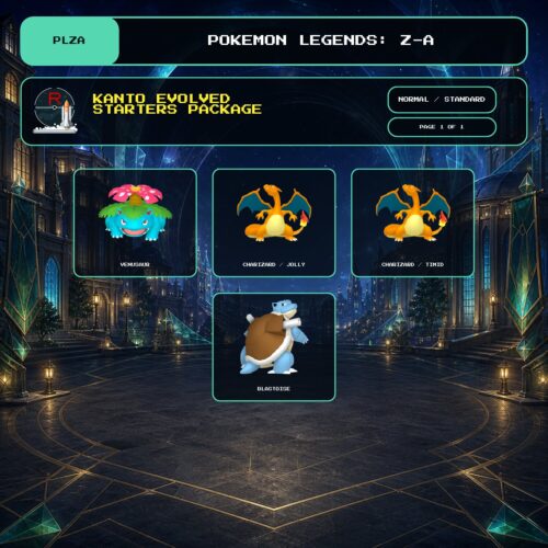 Kanto Evolved Starters Package, Normal, Standard box view for Pokemon Legends: Z-A.