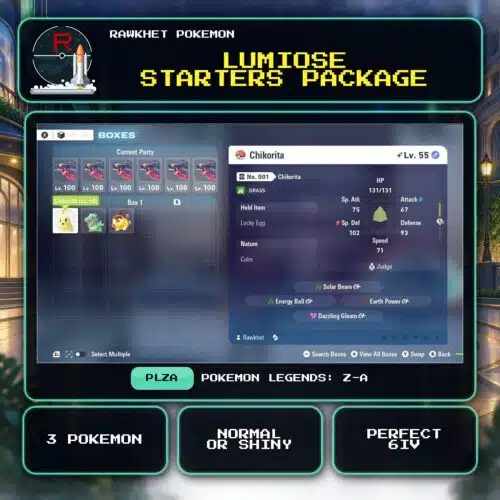 Lumiose Starters Package for Pokemon Legends: Z-A.