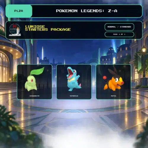 Lumiose Starters Package, Normal, Standard box view for Pokemon Legends: Z-A.