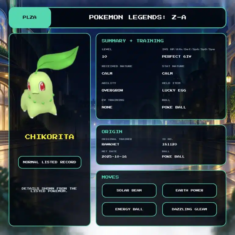 Lumiose Starters for Legends Z-A | Rawkhet Pokemon