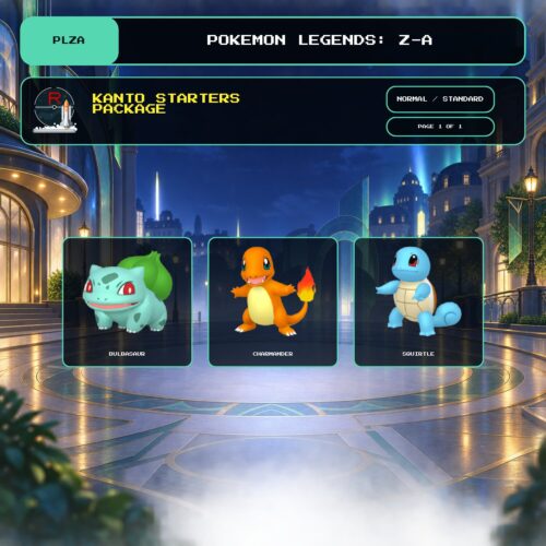 Kanto Starters Package, Normal, Standard box view for Pokemon Legends: Z-A.