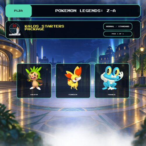 Kalos Starters Package, Normal, Standard box view for Pokemon Legends: Z-A.