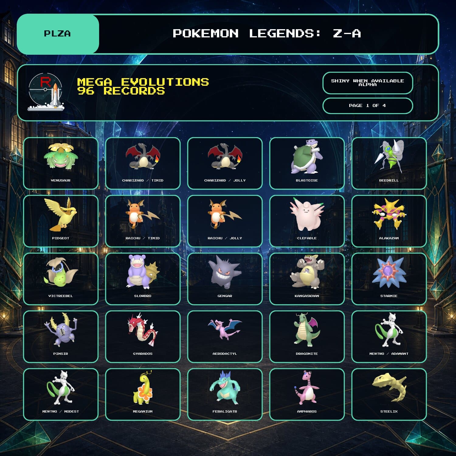 Mega Evolutions Package for Legends Z-A | Rawkhet Pokemon Mega Evolutions Package for Legends Z-A | Rawkhet Pokemon