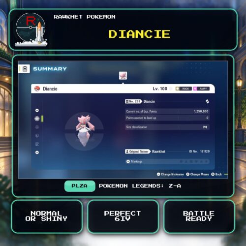 Diancie for Pokemon Legends: Z-A.