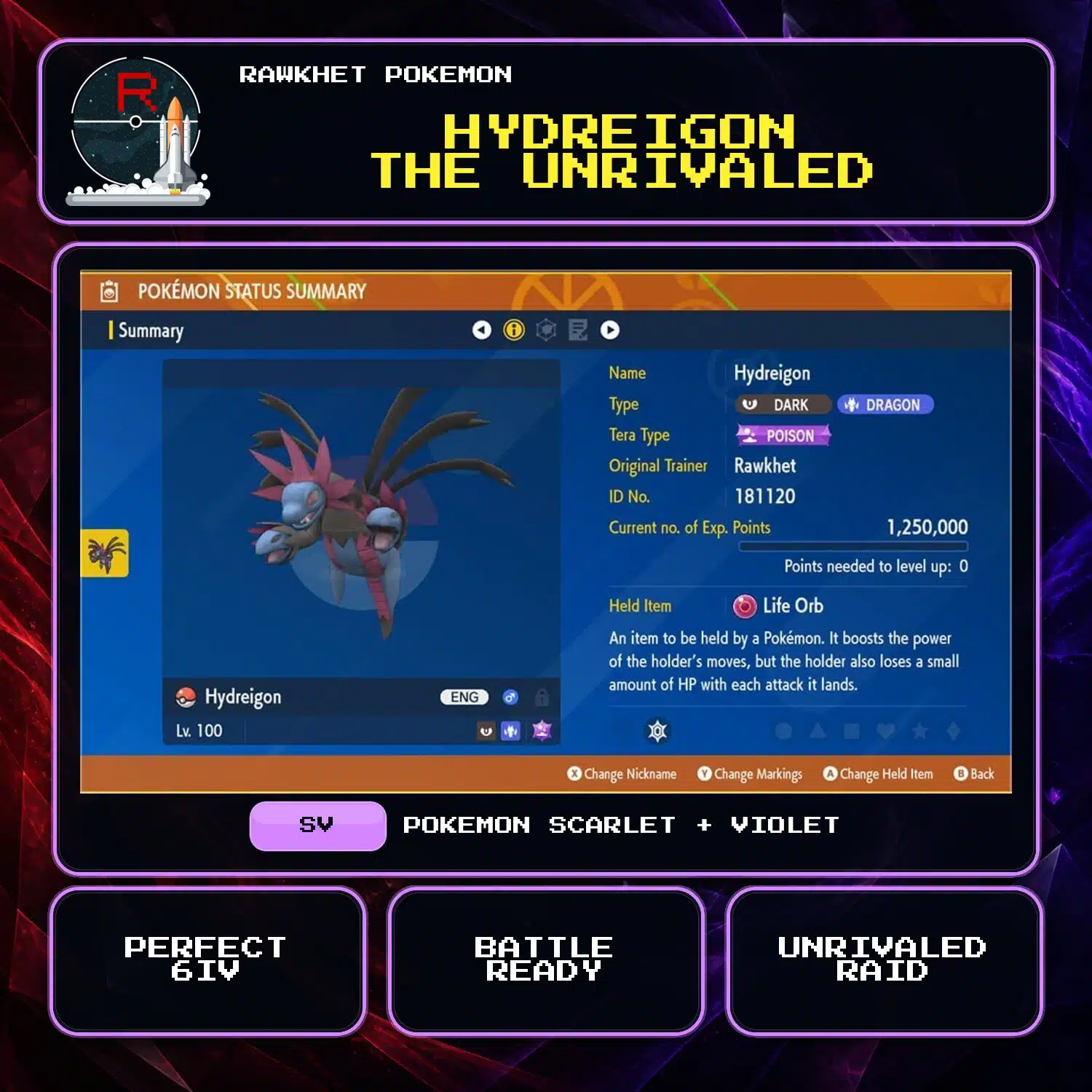 Hydreigon the Unrivaled for Pokemon Scarlet and Violet Hydreigon the Unrivaled for Pokemon Scarlet and Violet.