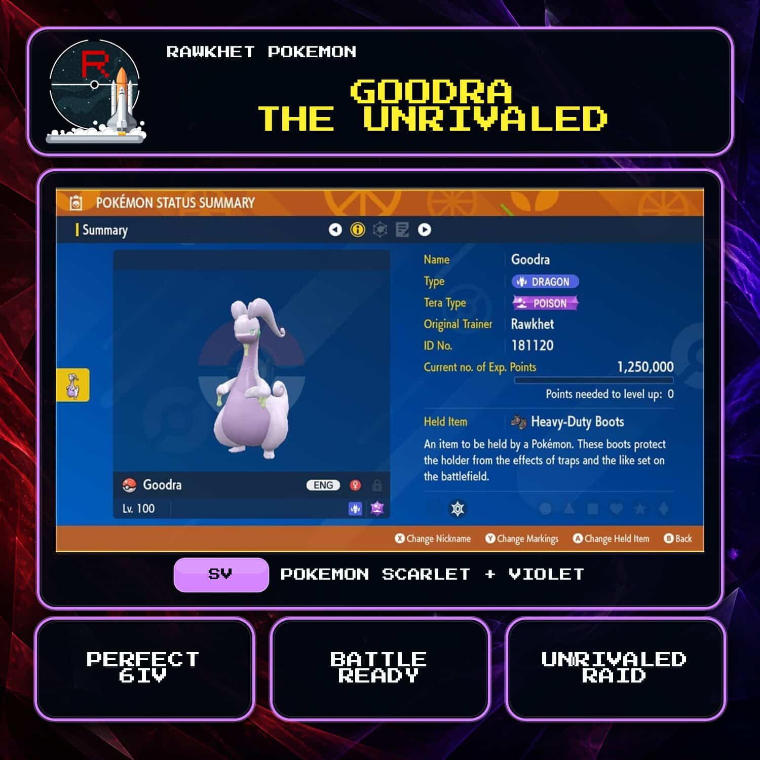 Goodra the Unrivaled for Pokemon Scarlet and Violet Goodra the Unrivaled for Pokemon Scarlet and Violet.