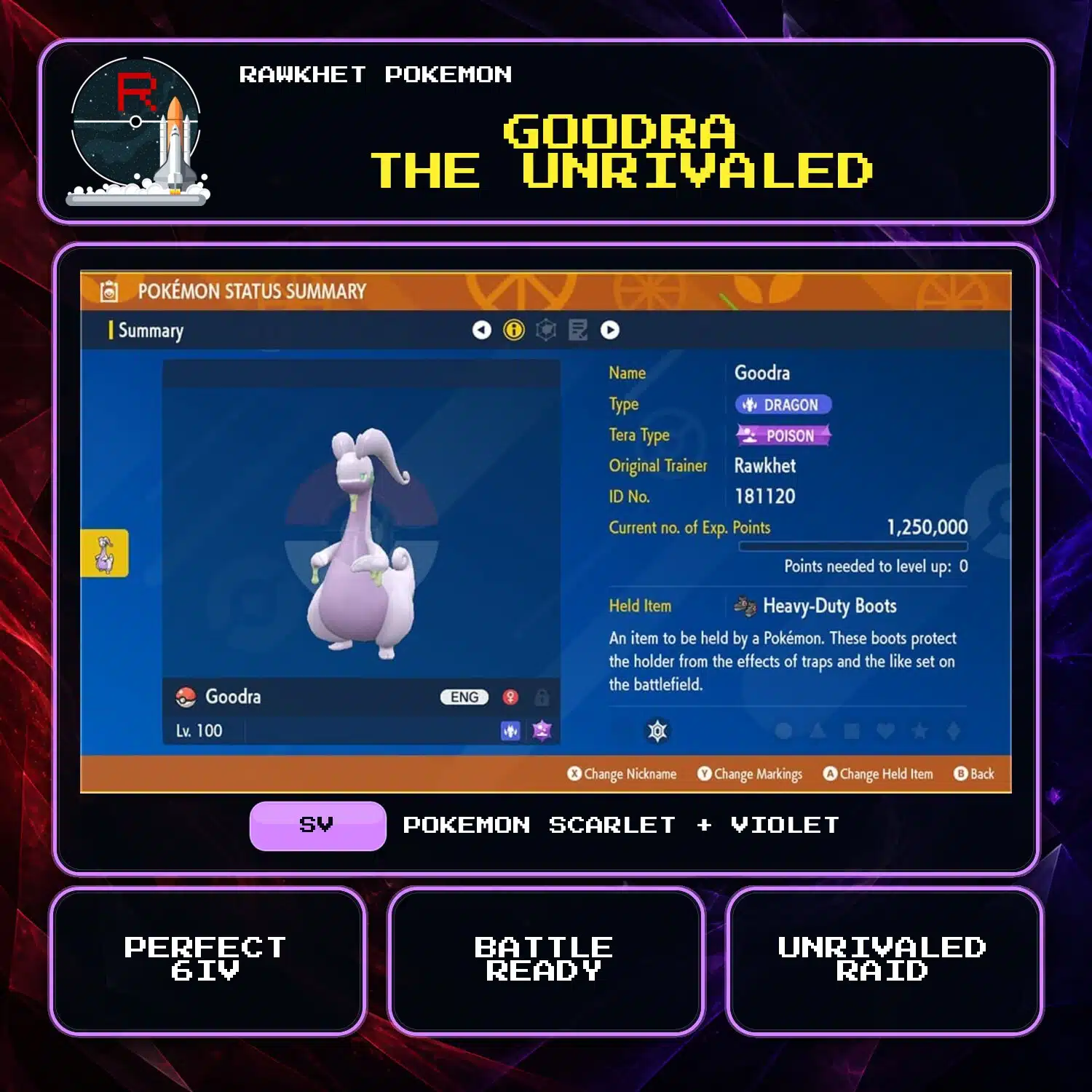 Goodra the Unrivaled for Pokemon Scarlet and Violet Goodra the Unrivaled for Pokemon Scarlet and Violet.