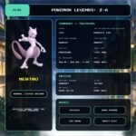 Mewtwo details for Pokemon Legends: Z-A.