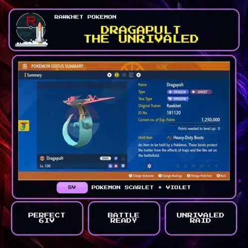 Dragapult the Unrivaled for Pokemon Scarlet and Violet.