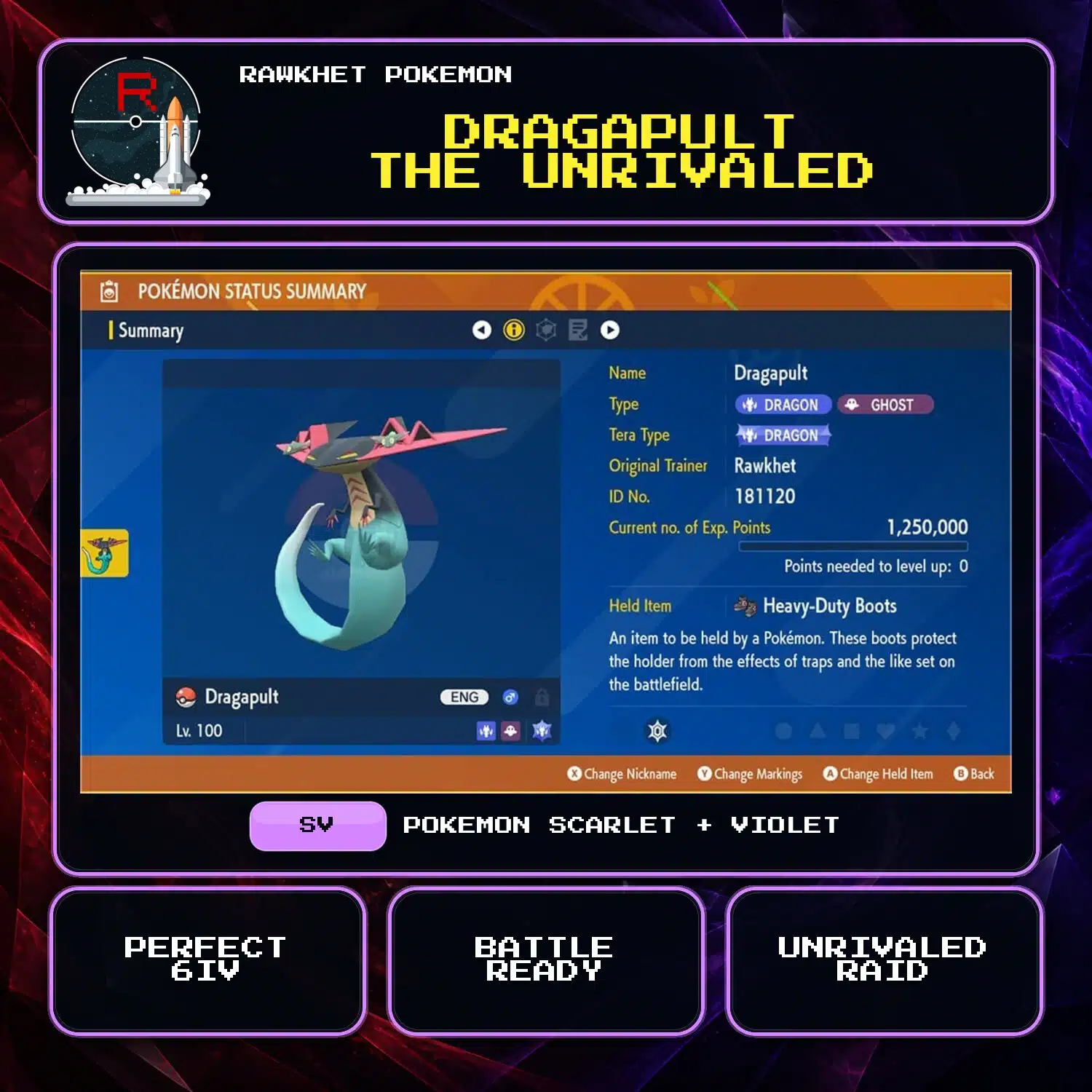 Dragapult the Unrivaled for Pokemon Scarlet and Violet Dragapult the Unrivaled for Pokemon Scarlet and Violet.