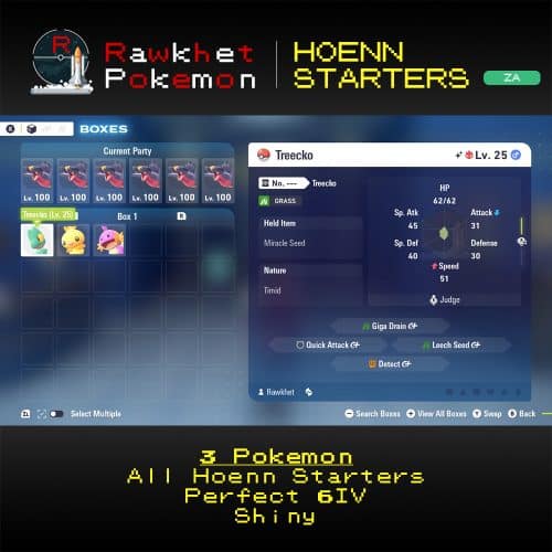 Pokemon Legends: Z-A: Hoenn Starters Package - Treecko