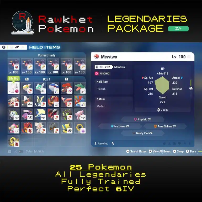 Legendaries Package (25x, 6IV, Shiny) – Pokemon Legends Z-A - Rawkhet ...