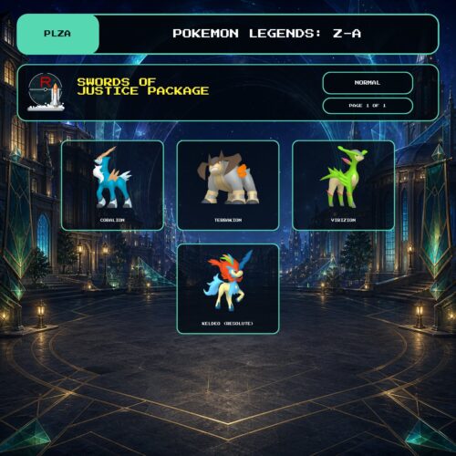 Swords of Justice Package, Normal box view for Pokemon Legends: Z-A.