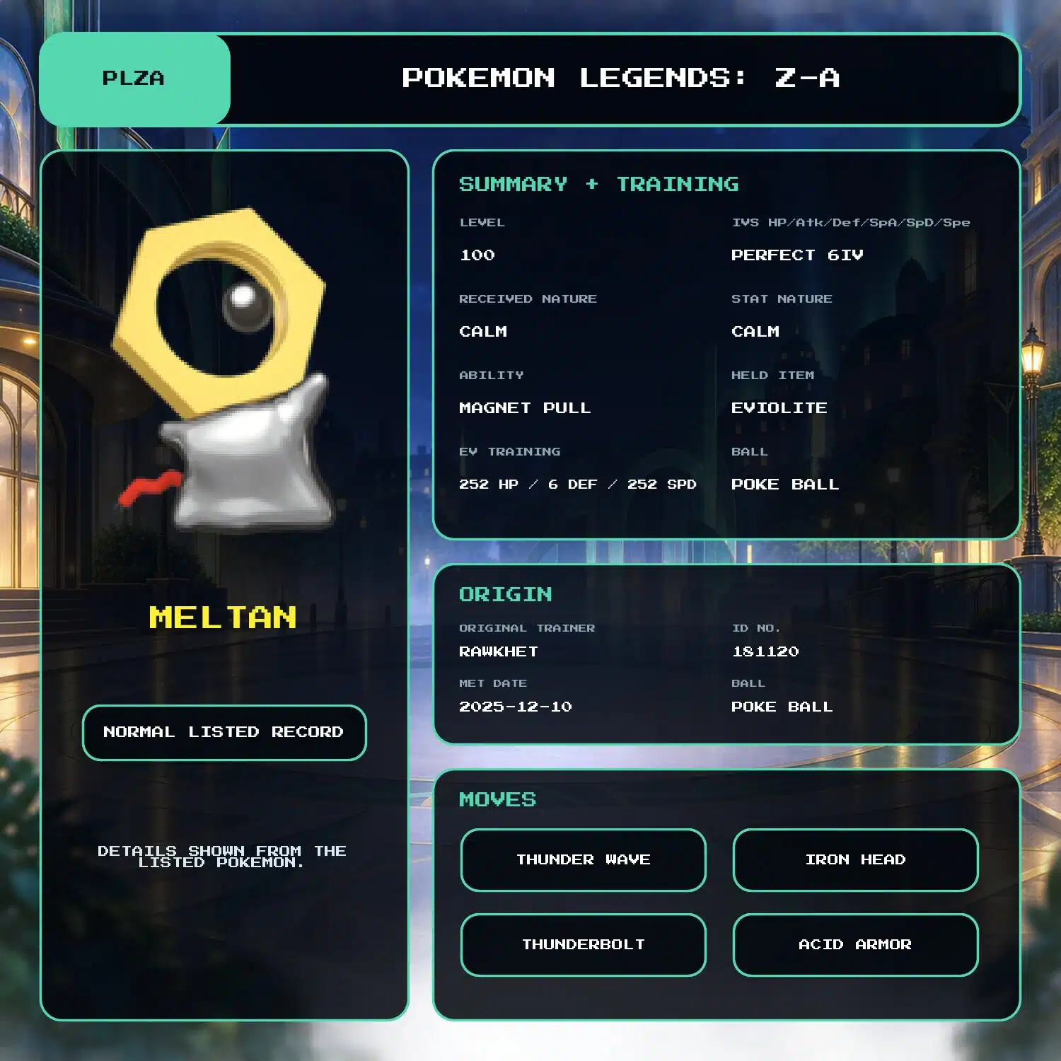 Meltan and Melmetal for Legends Z-A | Rawkhet Pokemon