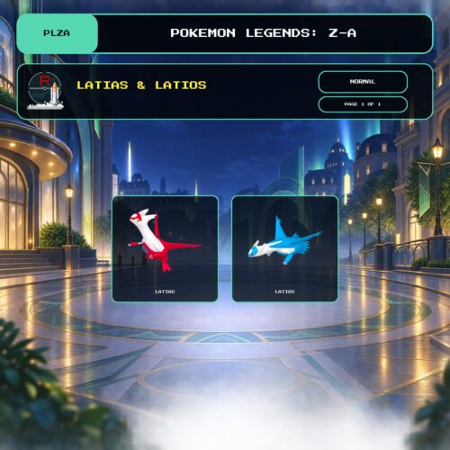 Latias & Latios, Normal box view for Pokemon Legends: Z-A.