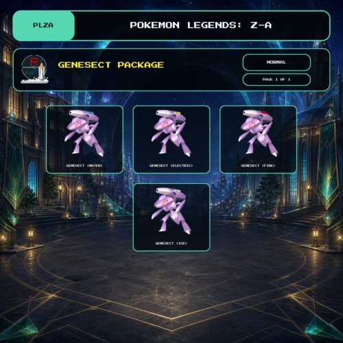 Genesect Package, Normal box view for Pokemon Legends: Z-A.