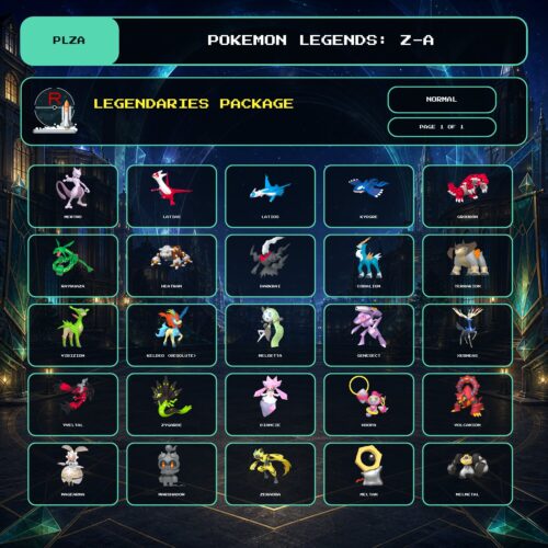 Legendaries Package, Normal box view for Pokemon Legends: Z-A.