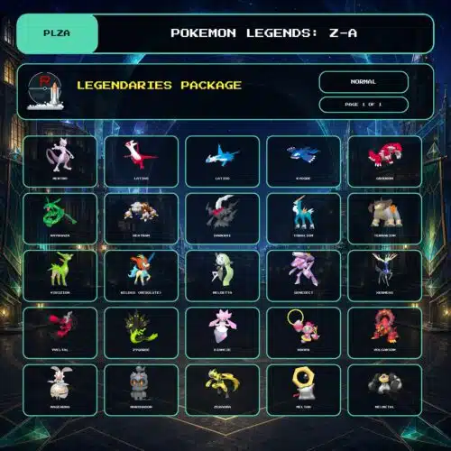 Legendaries Package, Normal box view for Pokemon Legends: Z-A.