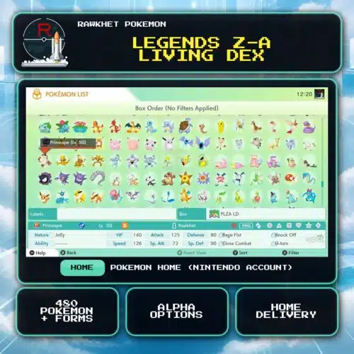 Legends: Z-A Living Dex for Pokemon HOME using a Nintendo Account.