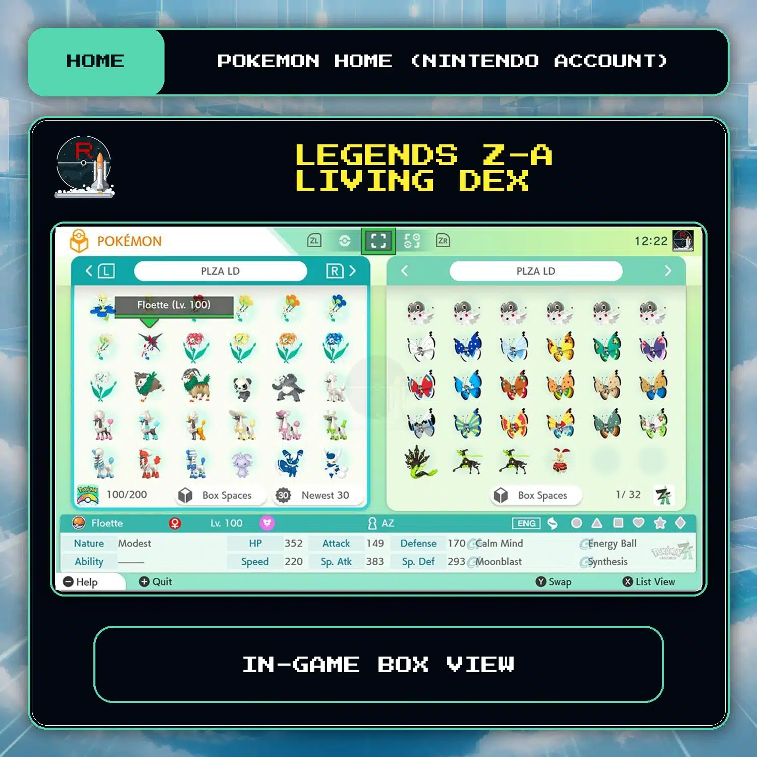 480 Legends Z-A Living Dex for HOME | Rawkhet Pokemon